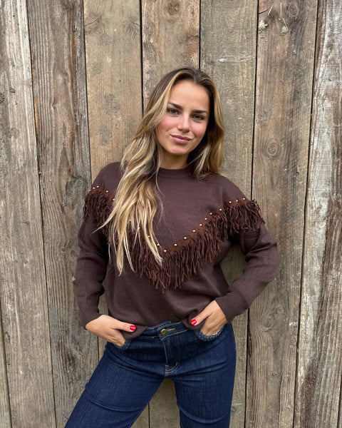 Pull chocolat - FRANGES