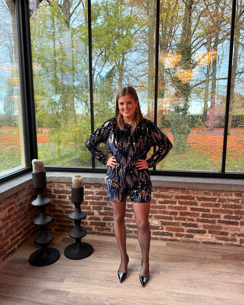 Combi short bleu - VELOUR