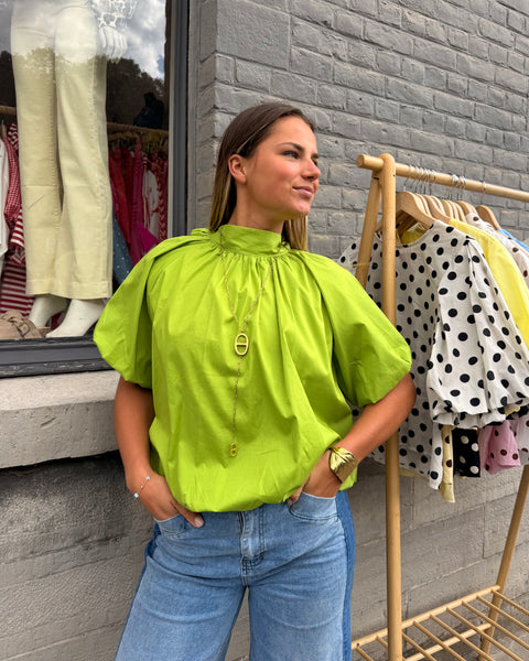 Blouse petites manches vert - ELINA
