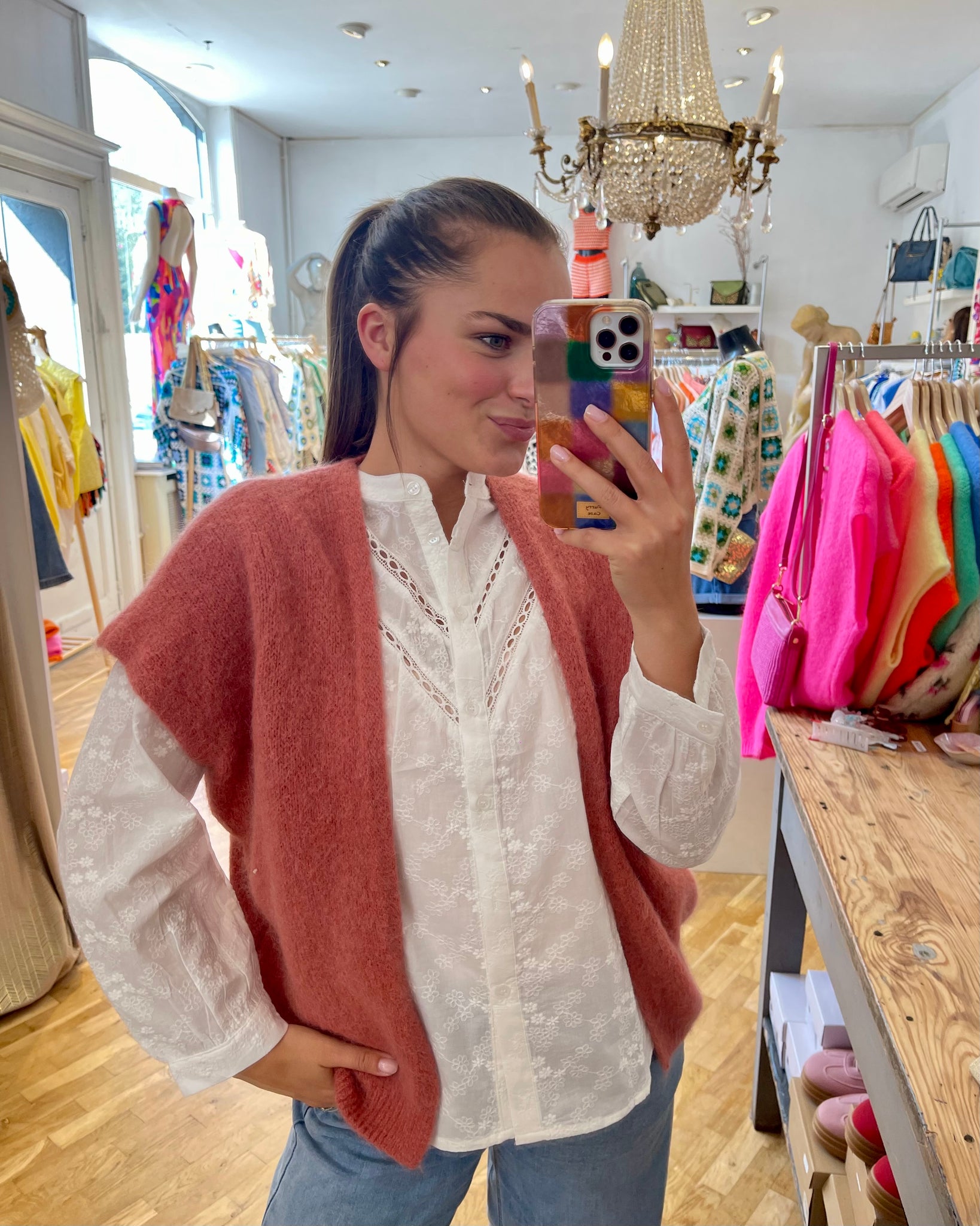 Gilet vieux rose - CARMEN