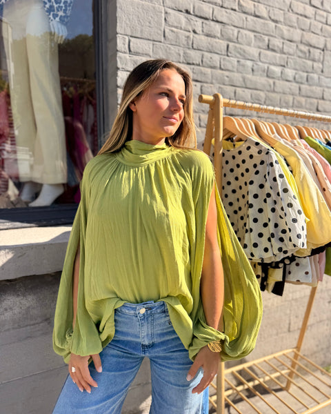 Blouse vert anis - CHRISTIE