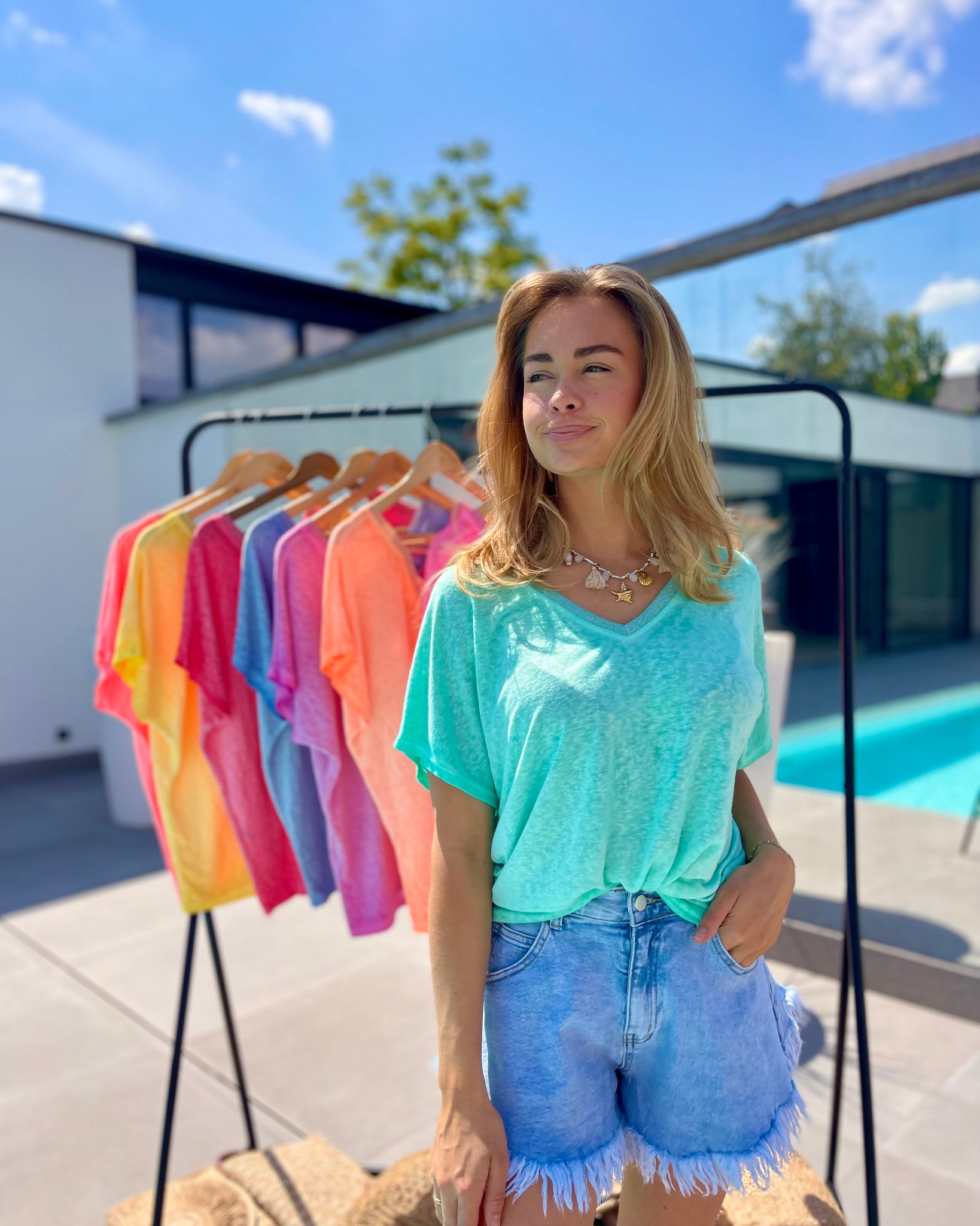 T-shirt turquoise - CAMILLE