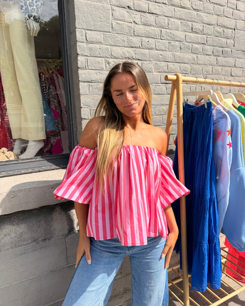 Haut bustier rose/fushia - ANDIE