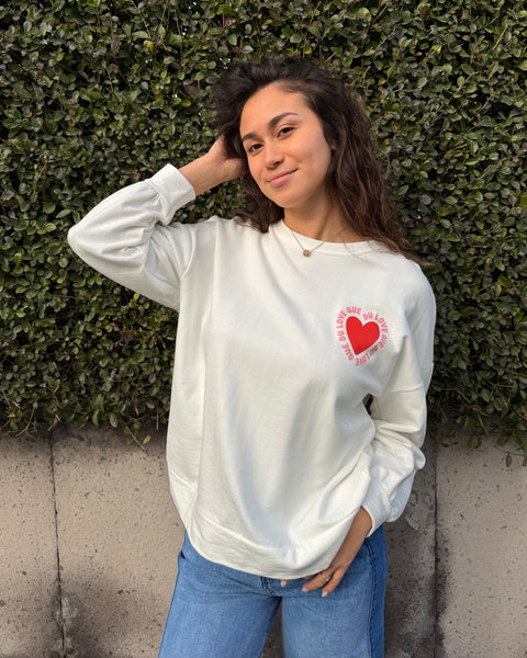 Pull blanc - QUE DU LOVE