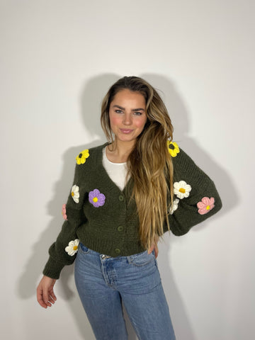 Gilet court kaki - FLORA