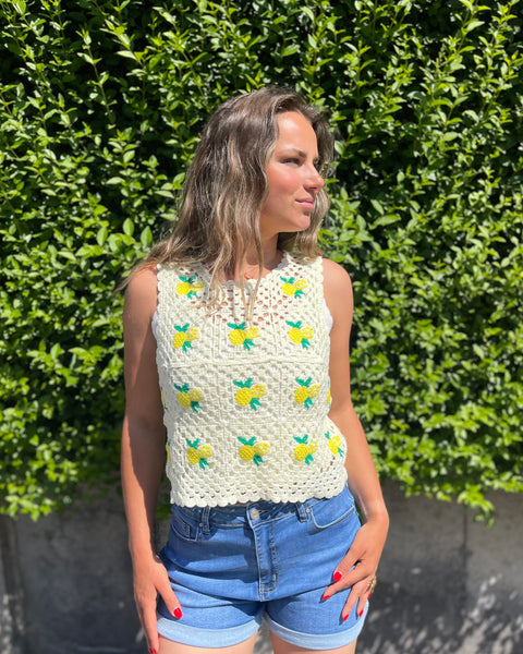 Haut crochet citron - ZAZA