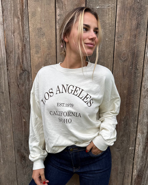Sweat-shirt blanc - LOS ANGELES