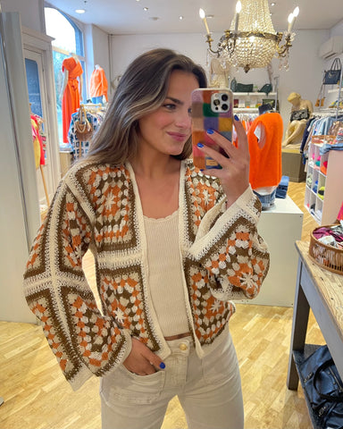 Gilet crochet - orange