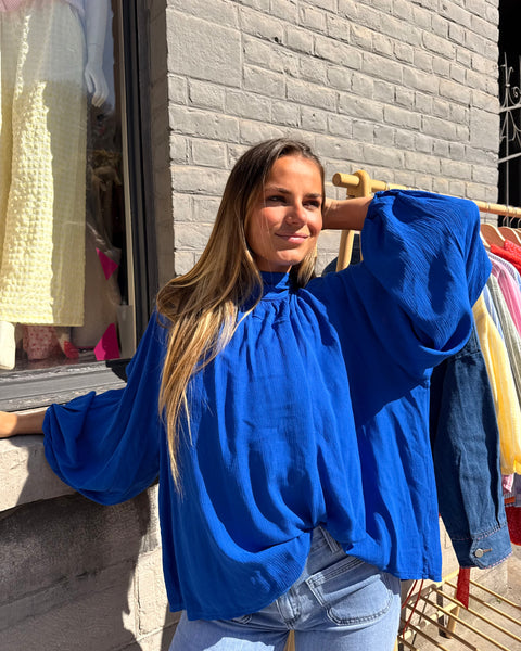 Blouse bleu - CHRISTIE