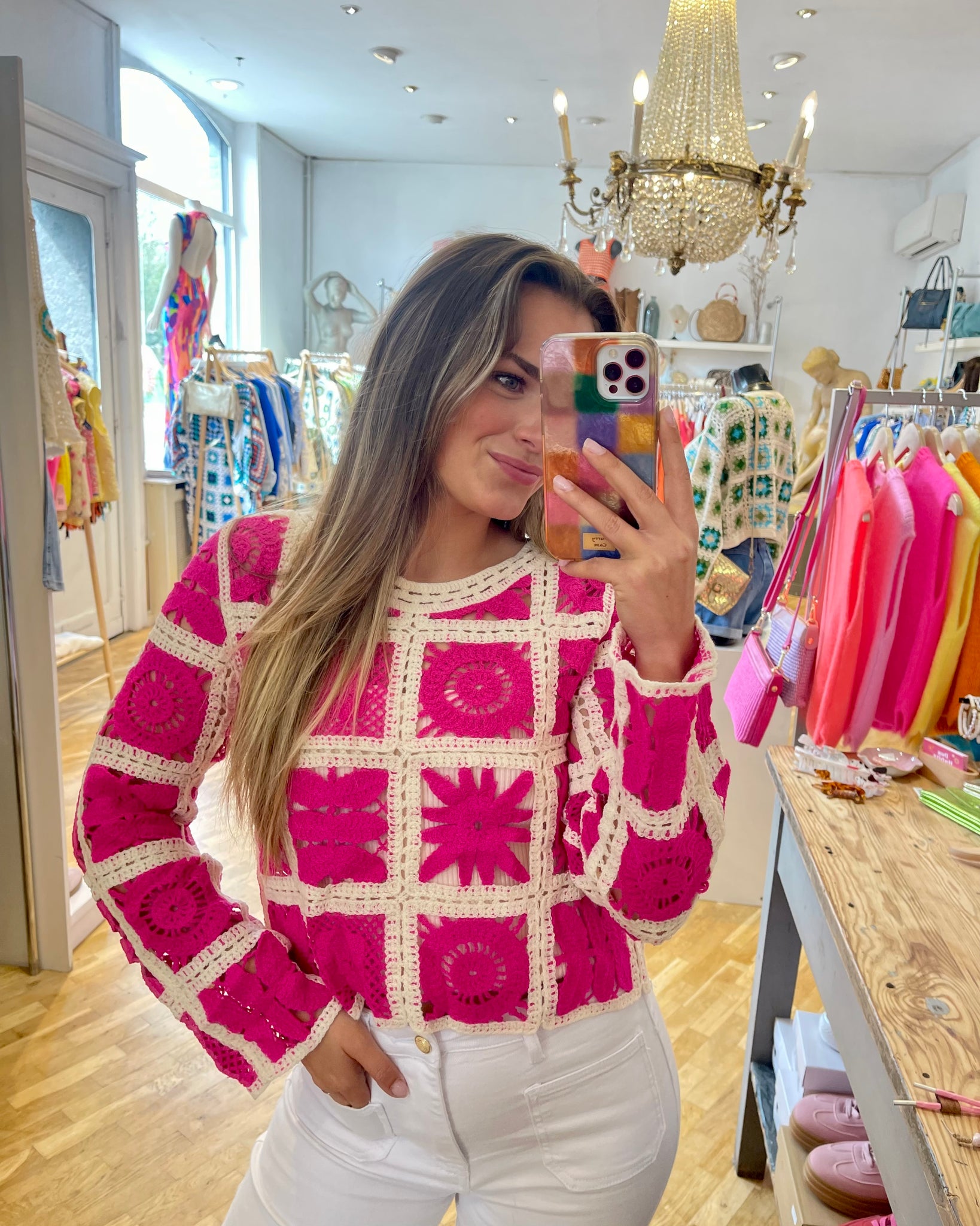 Haut rose - CROCHET