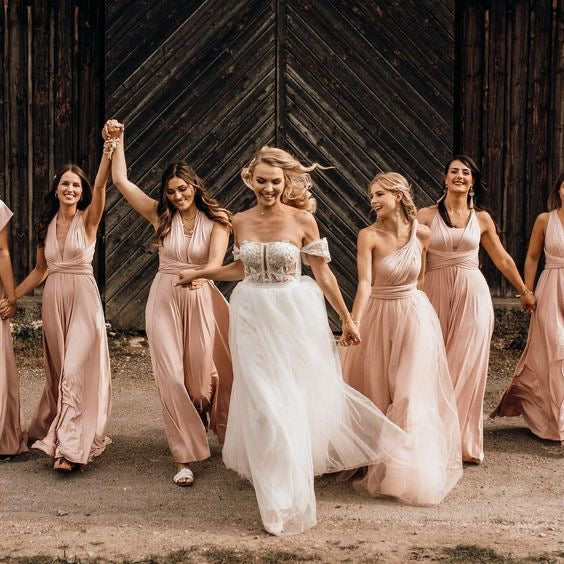 Robe champagne satinée - NELLE
