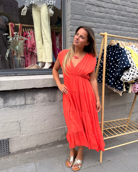 Robe corail - JEANNE