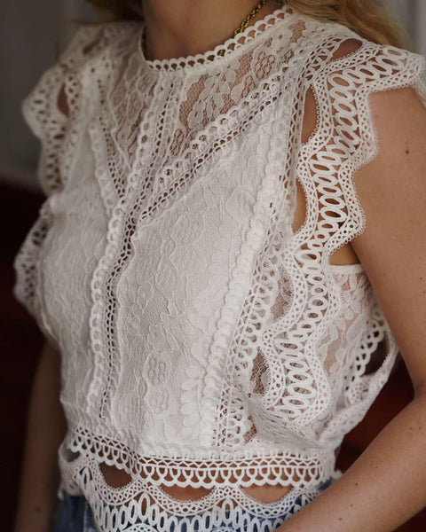 Haut crochet blanc - ZAYA