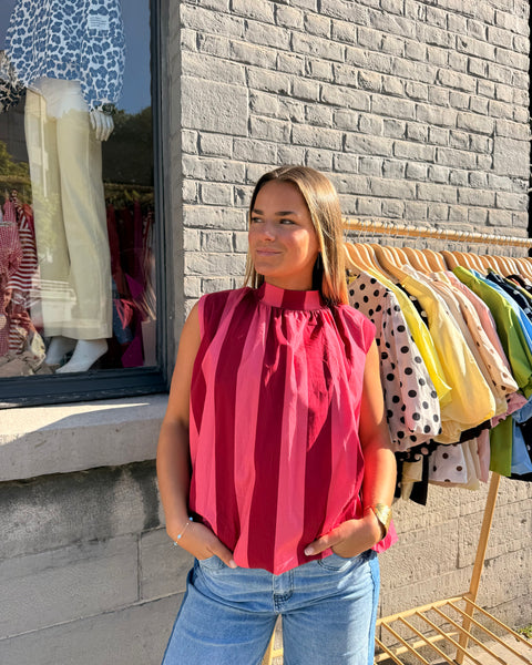 Blouse à ligne rose - ELINA