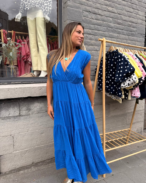 Robe bleu électrique - JEANNE