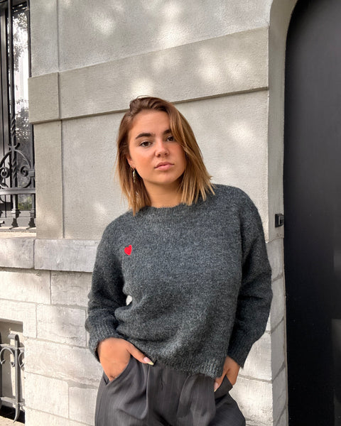 Pull gris - CŒUR