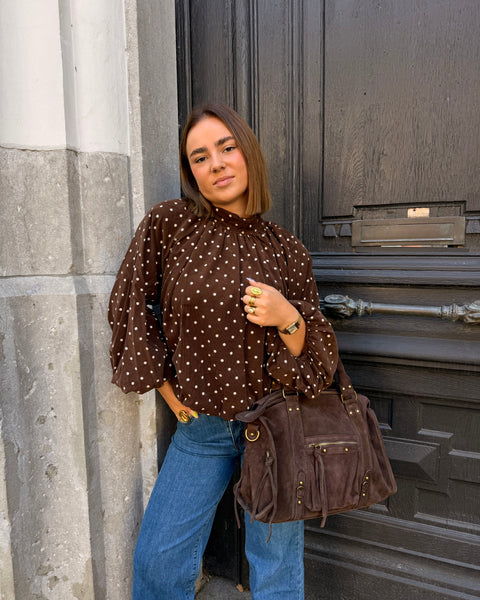 Haut chocolat velour - ELINA