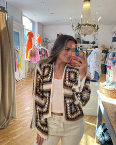 Gilet crochet - camel