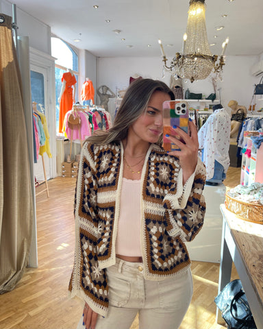 Gilet crochet - camel