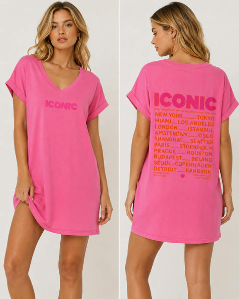 Robe t-shirt rose - ICONIC