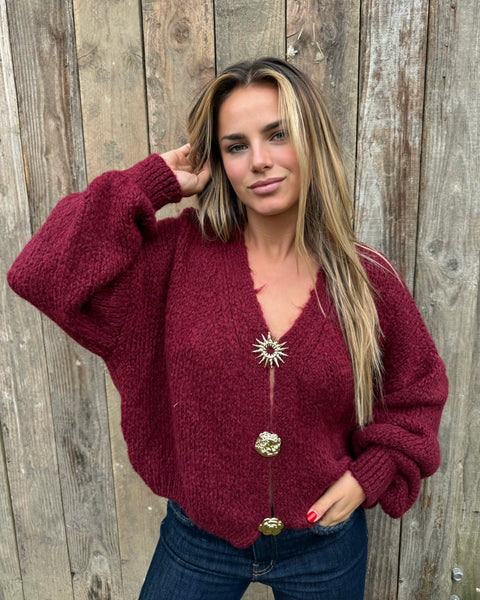 Gilet bordeaux - BIJOUX