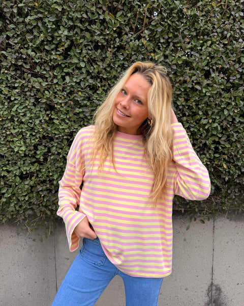 Yellow/light pink T-shirt - LINED
