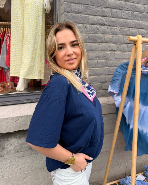 T-shirt + foulard - BLEU MARINE