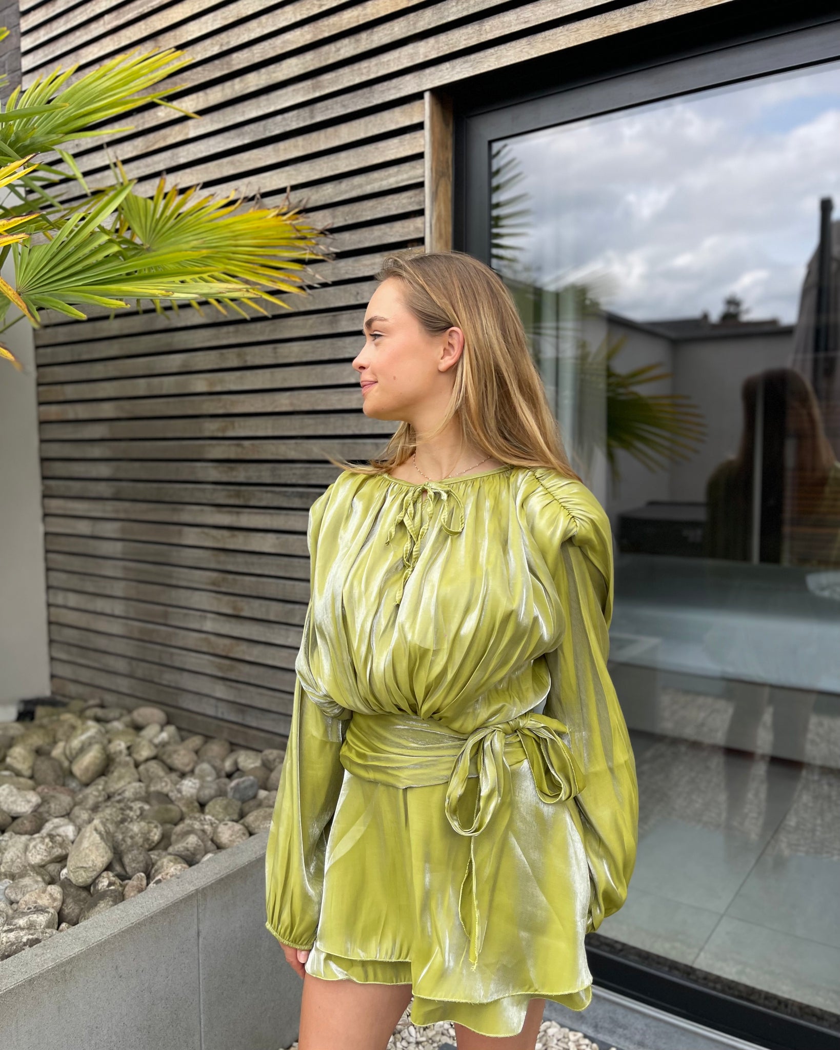 Robe vert anis - CAMILLE