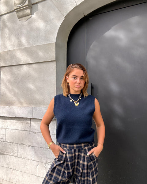 Pull s.manches bleu marine - DIDI