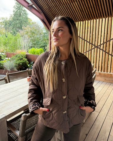 Veste léopard chocolat - CASTIA