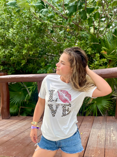 T-shirt léopard - LOVE