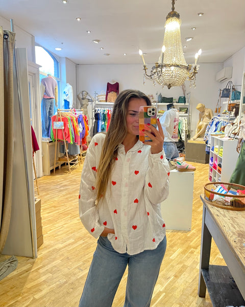 Chemise rouge gaz de coton - VALENTIN