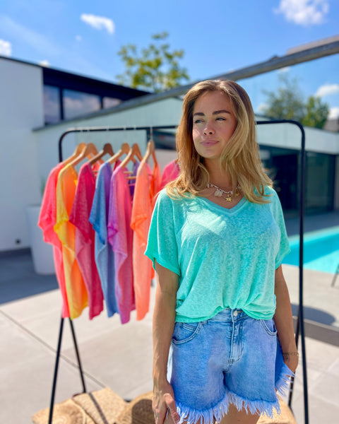 T-shirt turquoise - CAMILLE