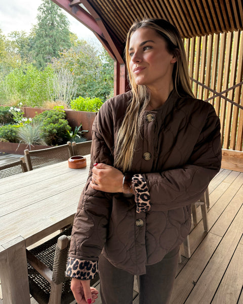 Veste léopard chocolat - CASTIA