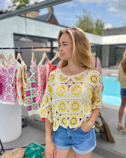 Haut crochet jaune - ZAZIE