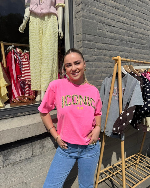 T-shirt rose léopard - ICONIC