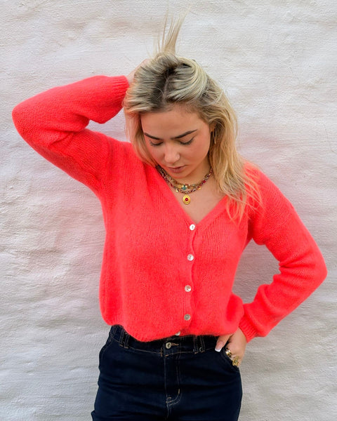 Coral V-neck cardigan - ICON