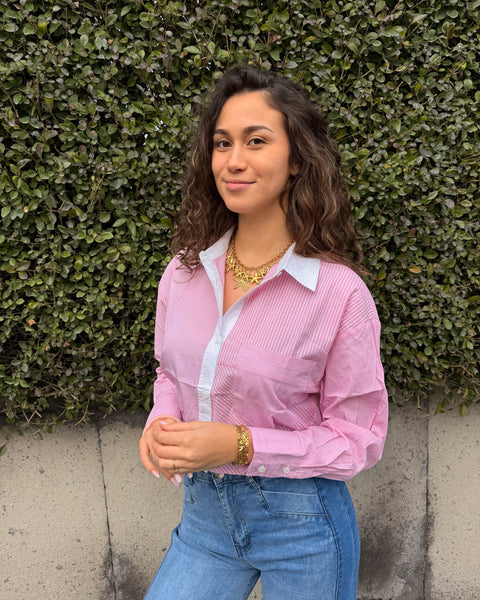 Crop top blouse - PINK