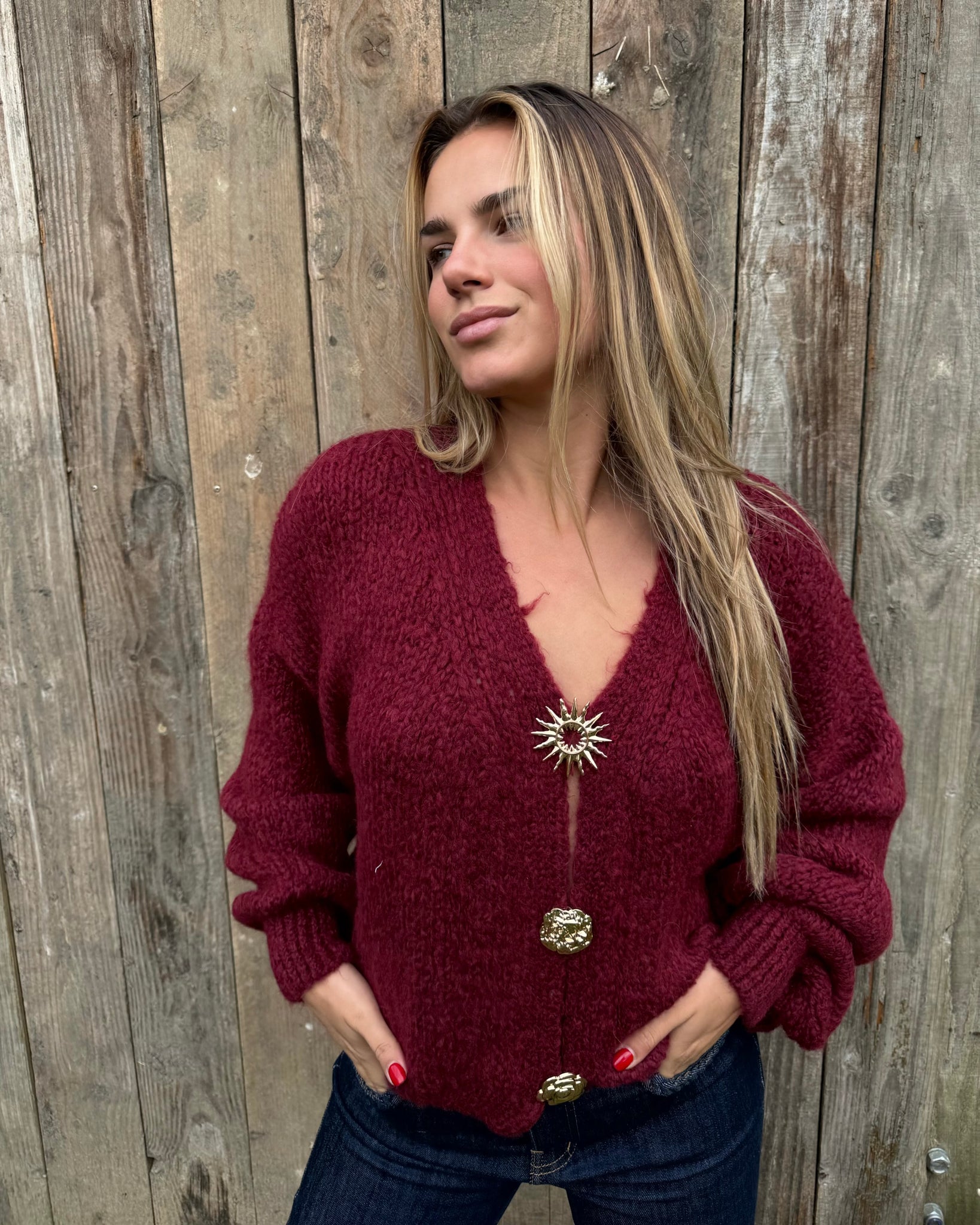 Gilet bordeaux - BIJOUX