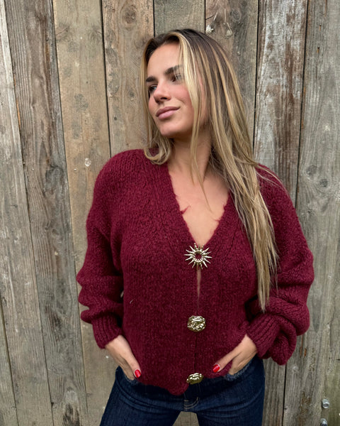 Gilet bordeaux - BIJOUX