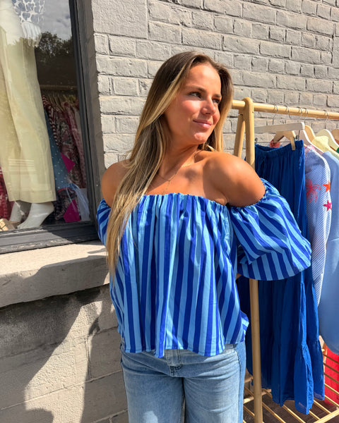 Haut bustier bleu - ANDIE