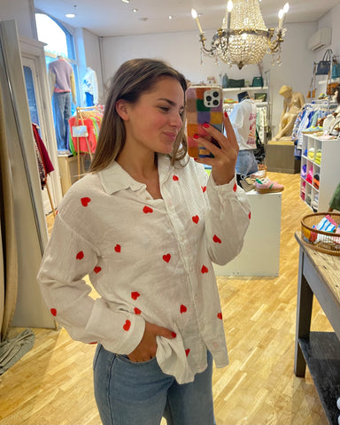 Chemise rouge gaz de coton - VALENTIN
