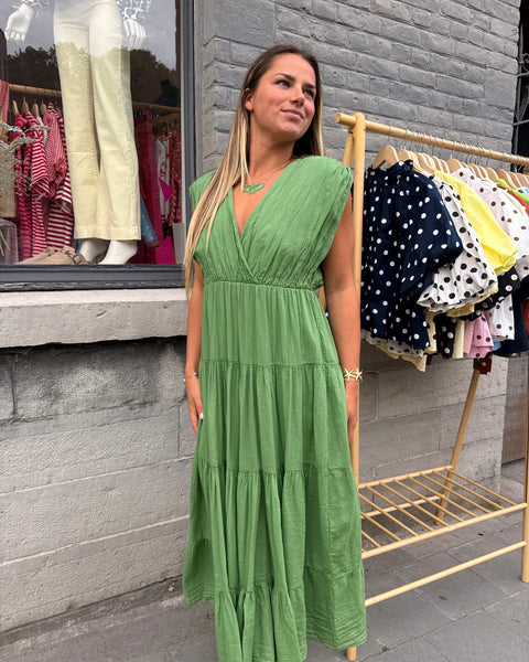 Robe vert anis - JEANNE