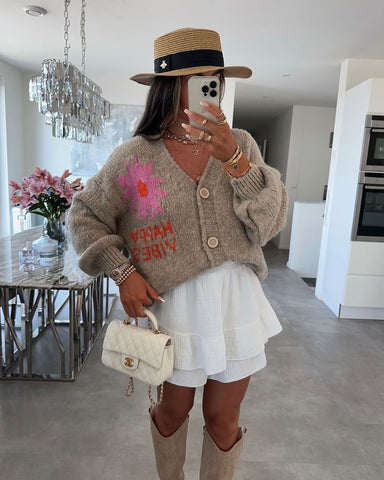 Gilet beige - HAPPY VIBES