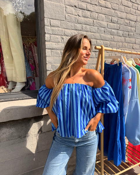 Haut bustier bleu - ANDIE