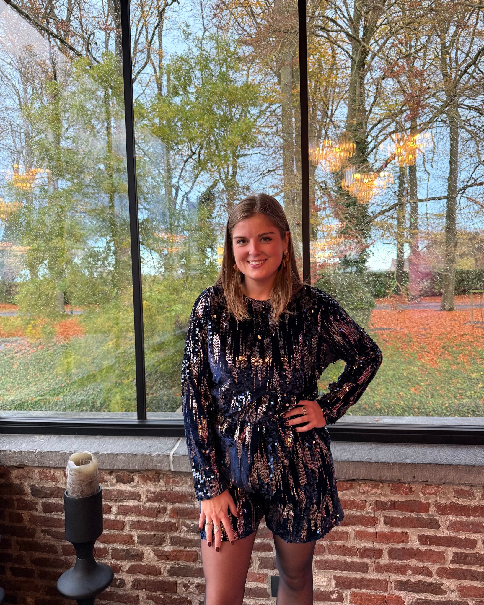 Combi short bleu - VELOUR