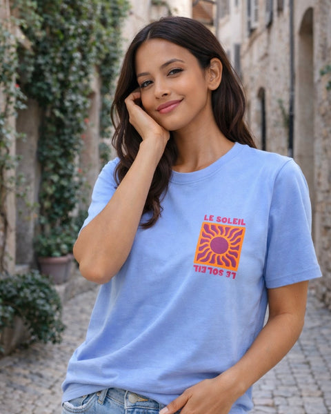 T-shirt bleu ciel - LE SOLEIL