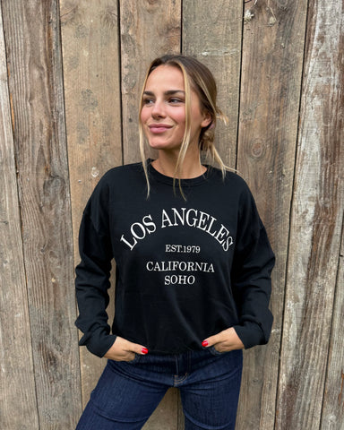 Sweat-shirt noir - LOS ANGELES