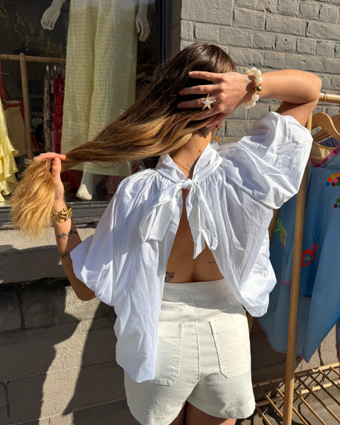Blouse blanche petites manches - ELINA