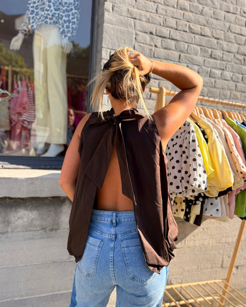 Blouse chocolat - ELINA